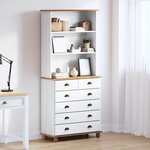 vidaXL Hutch ASKIM Blanc 91 x 40 x 200 5 cm Bois de pin massif