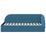 vidaXL Cadre de lit d'angle avec tête de lit Bleu 90 x 200 cm Velours