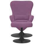 vidaXL Chaise Œuf avec Pouf Violet 63 x 73 x 90 cm Velours