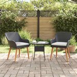 vidaXL Chaise de jardin 2 pc Noir polyrotin
