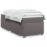 vidaXL Sommier à lattes de lit avec matelas Gris 100x200 cm Similicuir