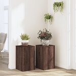 vidaXL Supports pour plantes 2 Pièces chêne marron bois d'ingénierie
