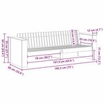 vidaXL Canapé de jardin Blanc 185.5 x 60 x 62 cm Bois massif en pin