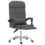 vidaXL Fauteuil de massage inclinable de bureau Gris Similicuir