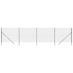 vidaXL Clôture en treillis métallique anthracite 2 2x10 m