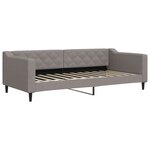 vidaXL Lit de jour avec gigogne et matelas taupe 90x200 cm tissu