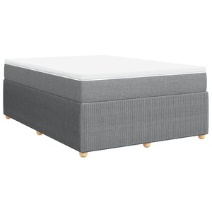 vidaXL Sommier à lattes de lit avec matelas Gris clair 140x200cm Tissu