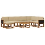 vidaXL Ensemble de canapés d'extérieur 9 pc Naturel et Beige Polyester