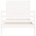 vidaXL Cadre de lit sans matelas blanc 90x200 cm bois massif