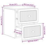 vidaXL Cabinet de chevet mural Blanc brillant 33 x 34 5 x 40 cm