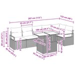 Ensemble de Canapé de Jardin 7 Pièces avec Coussins Noir Poly Rattan