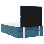 vidaXL Cadre de lit ottoman avec matelas bleu foncé 120x190 cm velours