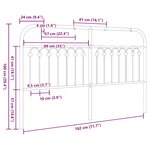 vidaXL Tête de lit de remplacement métal noir 180 cm