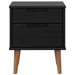 vidaXL Cabinet de chevet avec tiroir Noir 40 x 35 x 48 cm Pin massif