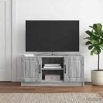 vidaXL Meuble TV Sonoma gris 102 x 34 5 x 47 cm Bois d'ingénierie