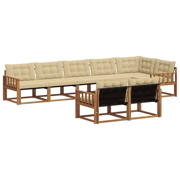 vidaXL Ensemble de canapés d'extérieur 8 pc Naturel et Beige