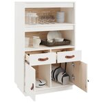 vidaXL Buffet haut Blanc 67x40x108 5 cm Bois massif de pin