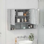 vidaXL Armoire Miroir Gris Sonoma 80 x 17 x 55 cm Bois d'ingénierie