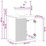 vidaXL Vanité de lavabo mural Noir 49 5 x 35 x 63 cm Bois d'ingénierie
