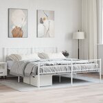 vidaXL Cadre de lit métal avec tête de lit/pied de lit blanc 183x213cm