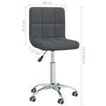 vidaXL Chaise pivotante de bureau Gris foncé Tissu