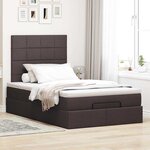 VidaXL Cadre de lit ottoman avec matelas marron foncé 120x190 cm tissu