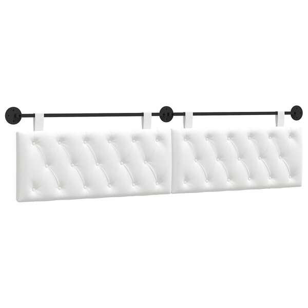 vidaXL Tête de lit suspendue Blanc Tissu