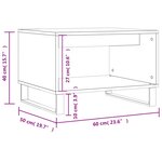 vidaXL Table basse sonoma gris 60x50x40 cm bois d'ingénierie