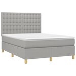 vidaXL Sommier à lattes de lit et matelas et LED Gris clair 140x190 cm