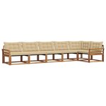 vidaXL Ensemble de canapés d'extérieur 6 Pièces Naturel et Beige