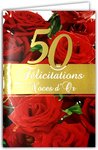 Carte Félicitations pour vos Noces d'Or 50 ans Mariage avec Enveloppe 12x17 5cm