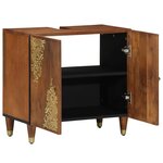 vidaXL Meuble sous-vasque de salle de bain marron miel 62 x 33 x 58 cm