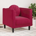 vidaXL Fauteuil avec coussin rouge bordeaux velours