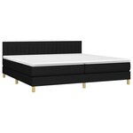 vidaXL Sommier à lattes de lit et matelas et LED Noir 200x200 cm Tissu