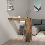 vidaXL Table de bar murale Chêne fumé 102x45x103 5cm Bois d'ingénierie