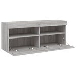 vidaXL Meuble TV mural avec lumières LED sonoma gris 100x30x40 cm