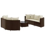 vidaXL Salon de jardin avec coussins 7 Pièces marron résine tressée