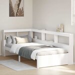 vidaXL Lit bibliothèque sans matelas blanc 90x200cm bois de pin massif