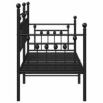 vidaXL Cadre de lit jour Noir 80x200 cm en acier