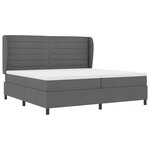 vidaXL Lit à ressorts avec matelas Gris foncé 200 x 200 cm tissu