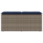 vidaXL Banc de jardin avec coussin gris 110x40x44 cm résine tressée