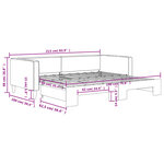 vidaXL Lit de jour avec lit gigogne noir 90x190 cm tissu