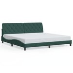 vidaXL Cadre de lit avec lumières LED vert foncé 200x200 cm velours