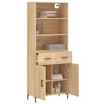 vidaXL Buffet haut Chêne sonoma 69 5x34x180 cm Bois d'ingénierie