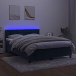 vidaXL Sommier à lattes de lit avec matelas LED Bleu foncé 140x200 cm