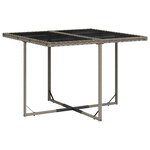 vidaXL Ensemble à manger de jardin et coussins 7 Pièces gris rotin