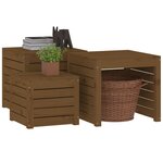 vidaXL Ensemble de boîtes de jardin 3 Pièces marron miel bois pin massif