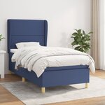vidaXL Sommier à lattes de lit avec matelas Bleu 100x200 cm Tissu