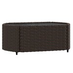 vidaXL Salon de jardin 3 Pièces avec coussins marron résine tressée