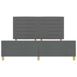 vidaXL Cadre de lit avec tête de lit Gris foncé 180 x 200 cm tissu